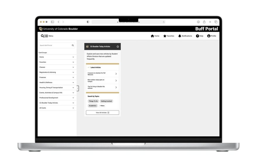 Buff Portal dashboard.