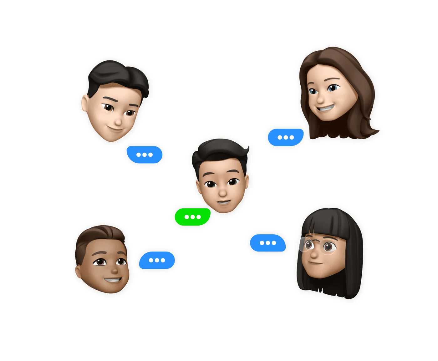 Illustration of several people in conversation.