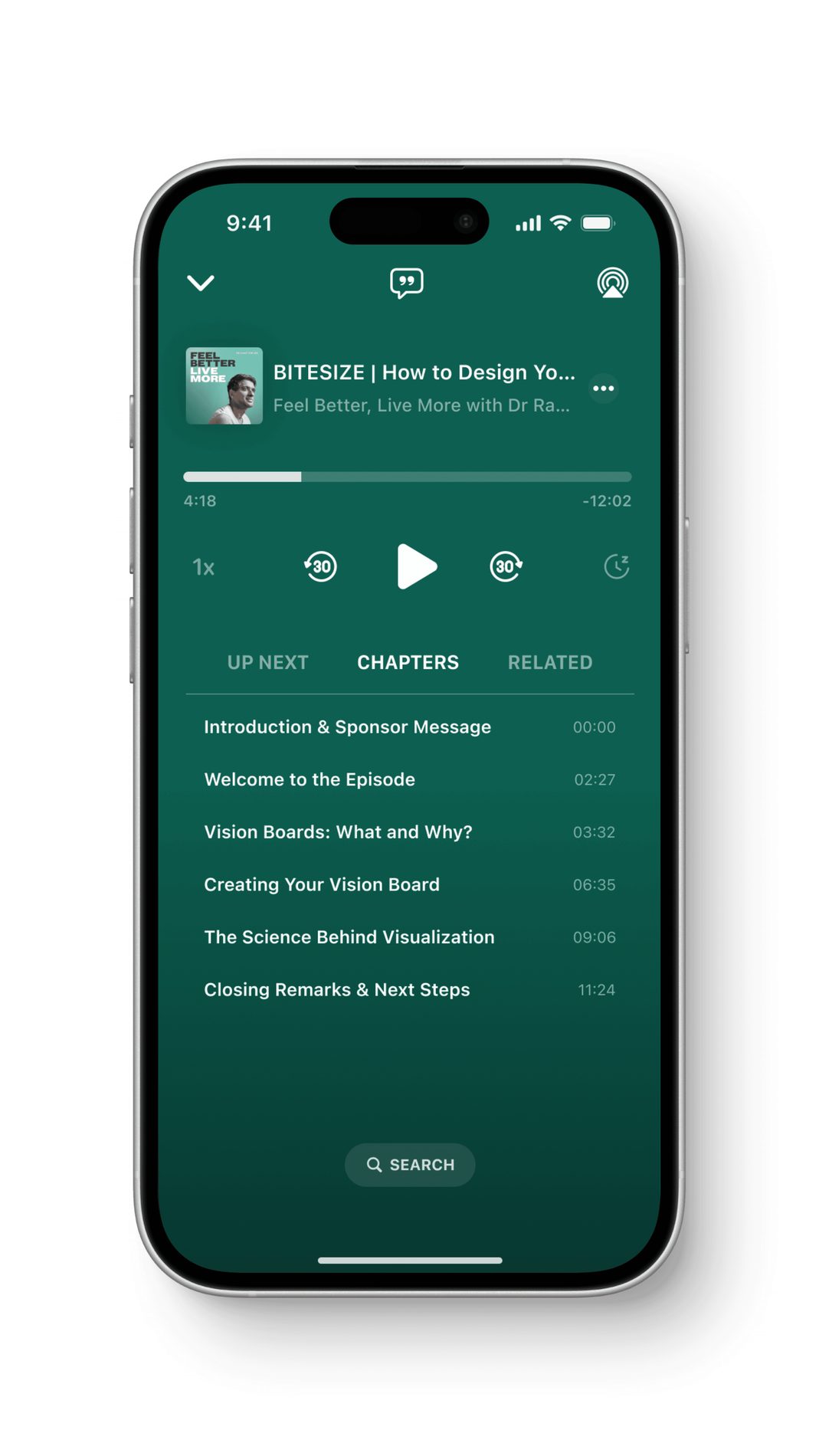 Wireframe of the home view.