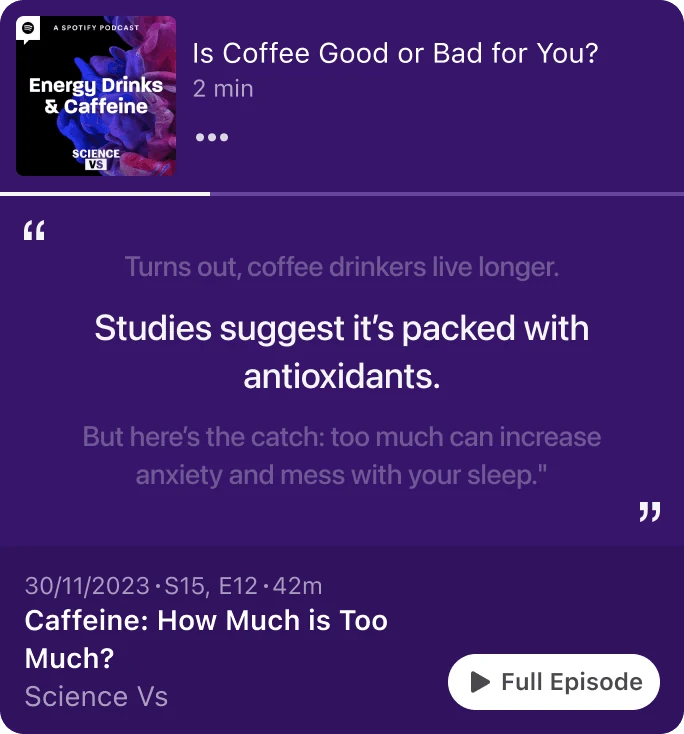 Clip card with cover art moved up beside the title and the play action in the footer.